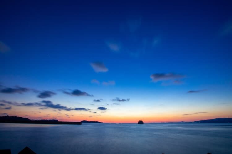 阿久根の海の夕日