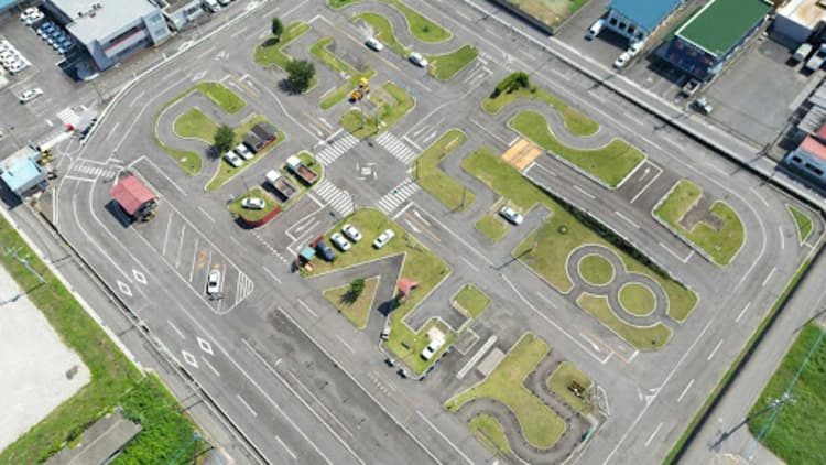 南渋川自動車教習所のコースを上から見たところ