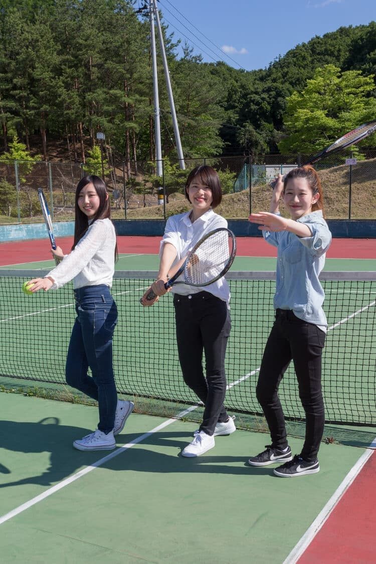本宮自動車学校の近くのテニスコート