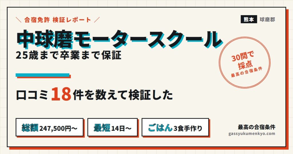 中球磨モータースクールの合宿