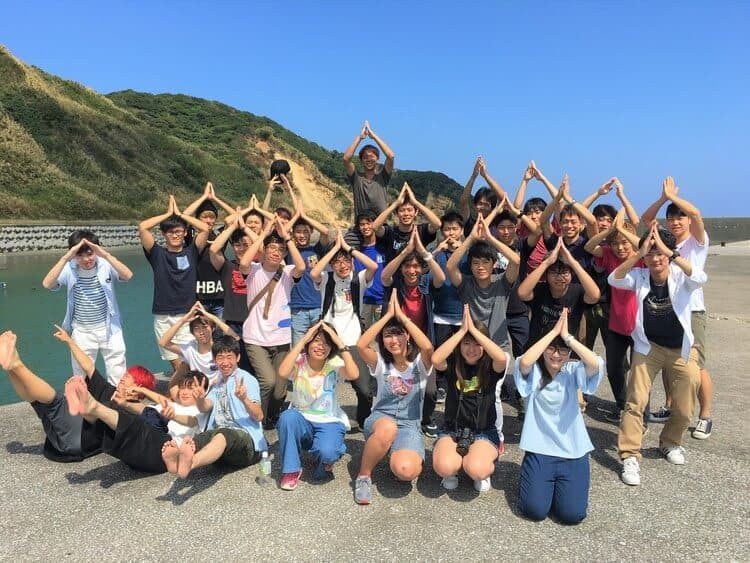 種子島自動車学校の合宿生の集合写真
